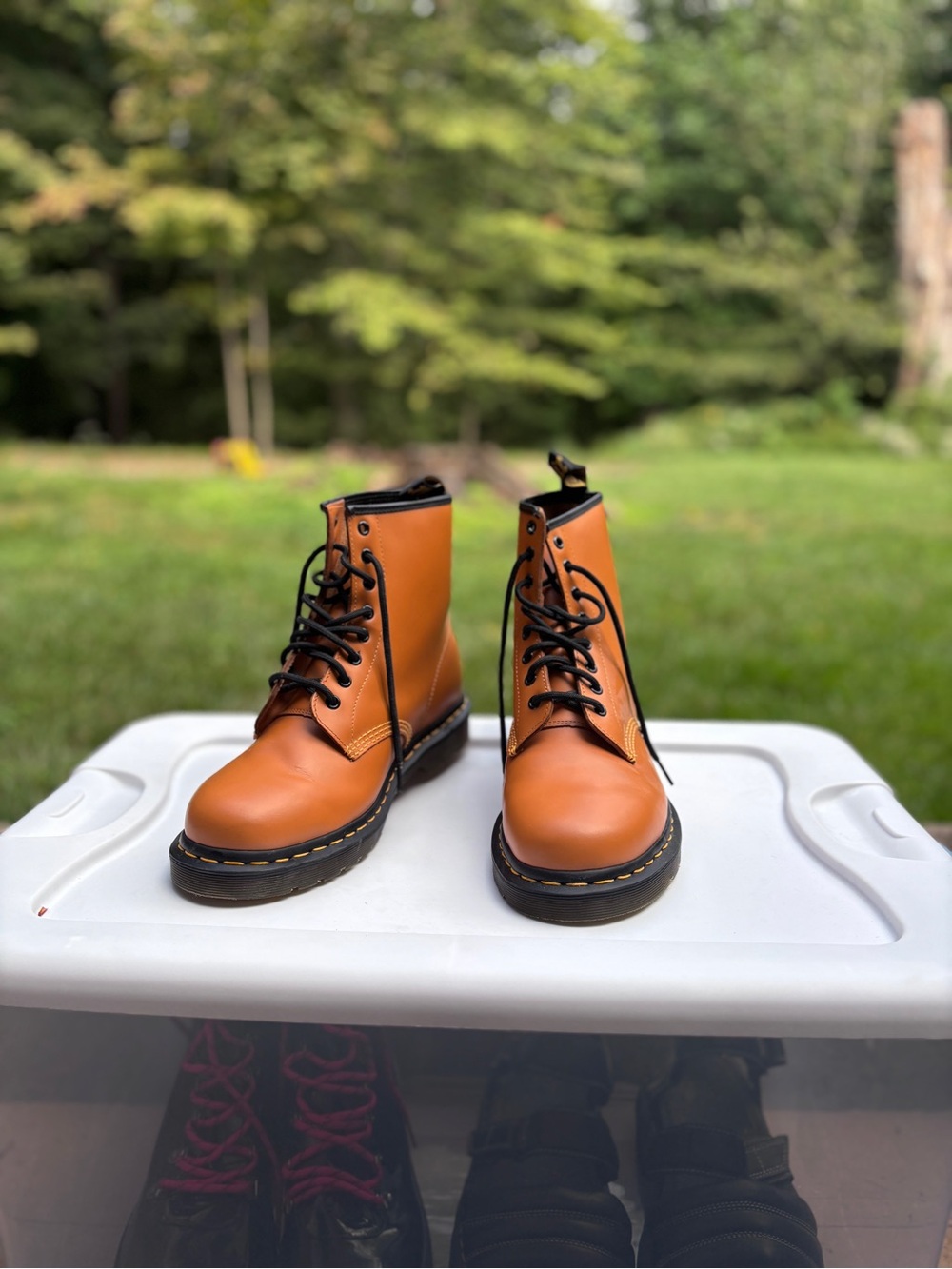 Dr. Martens 1460 🎃 Orange Lace-Up Leather Combat Boots 🐯